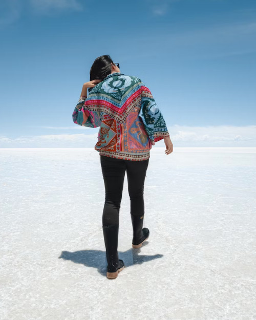 Salar de Uyuni, an astonishing natural mirror and the largest salt desert.