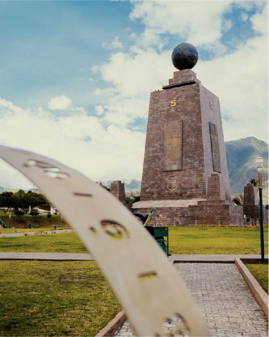 The monument at the Middle of the World in Ecuador